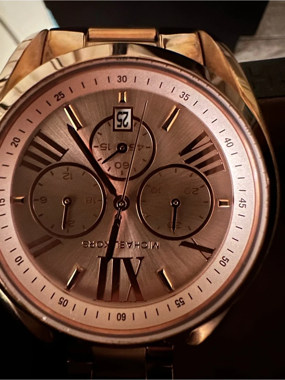 Michael Kors Rose Gold Stainless Steel Chronograph Bracelet Watch